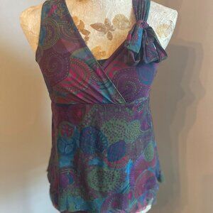 Blue, Purple and Green Sleeveless Top